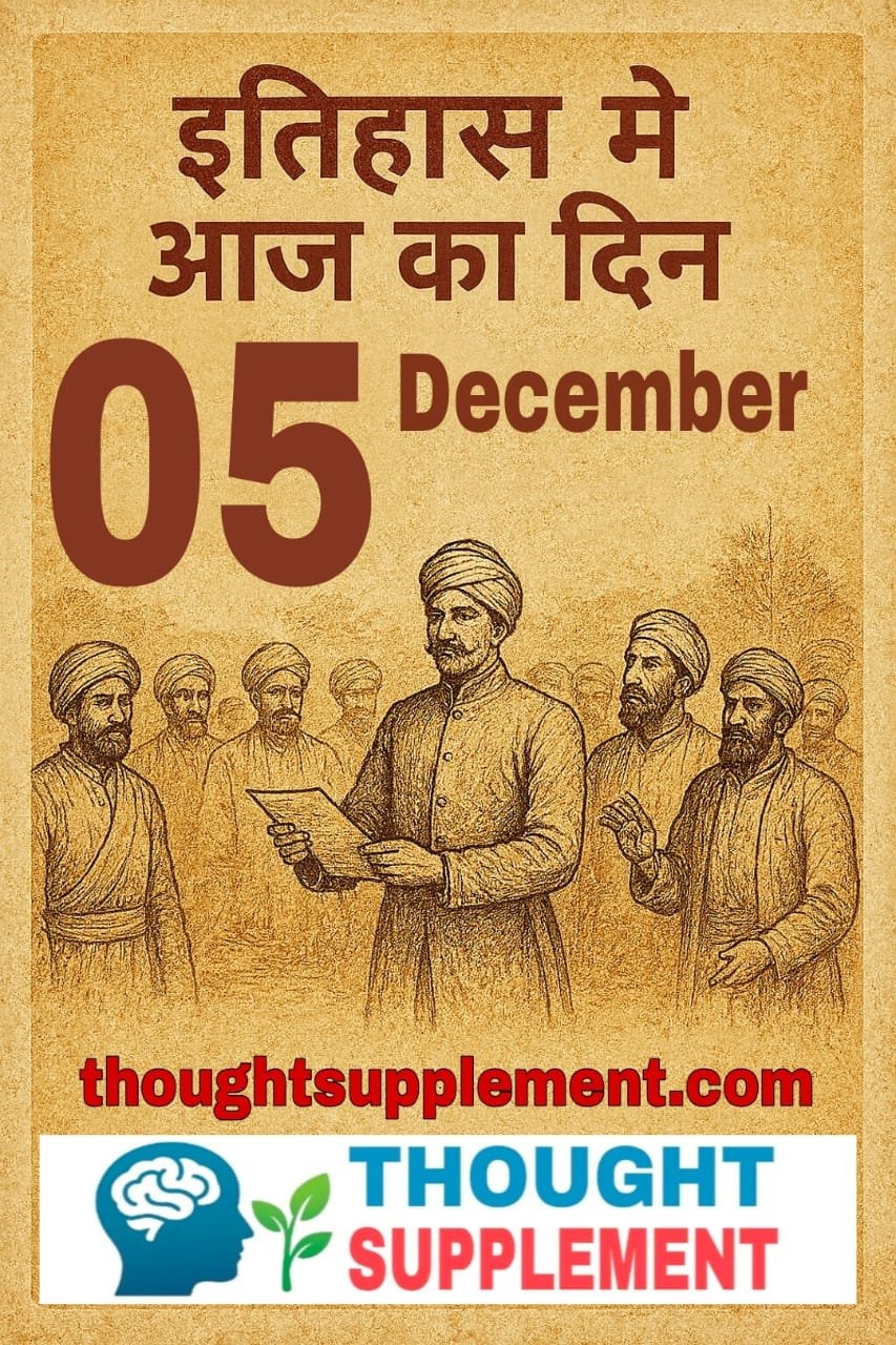 05 दिसंबर : इतिहास में आज का दिन | Top 70 प्रमुख घटनाएँ (विश्व + भारत)